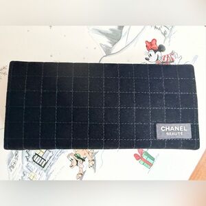 Chanel Beaute Velvet Black Hard-Sided Cross-Stitch Case. New. No box. GWP